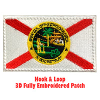 State of Florida Flag Hook and Loop Embroidered Patch for Uniform, Tactical Bag, Jacket, Jeans, and Hats