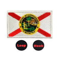 State of Florida Flag Hook and Loop Embroidered Patch for Uniform, Tactical Bag, Jacket, Jeans, and Hats