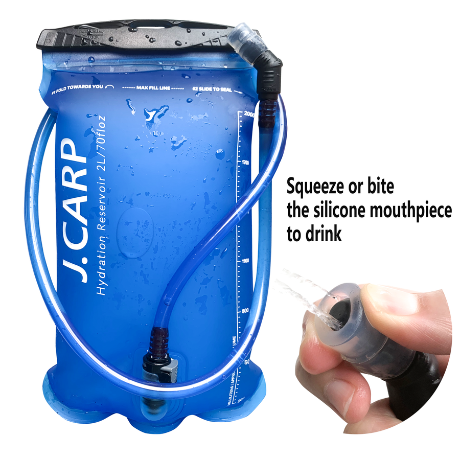 Blue Water Bladder Hydration Backpack 2L Large Capacity TPU Water Bags Reservoir For Running Cycling Hydration Water Storage Bag
