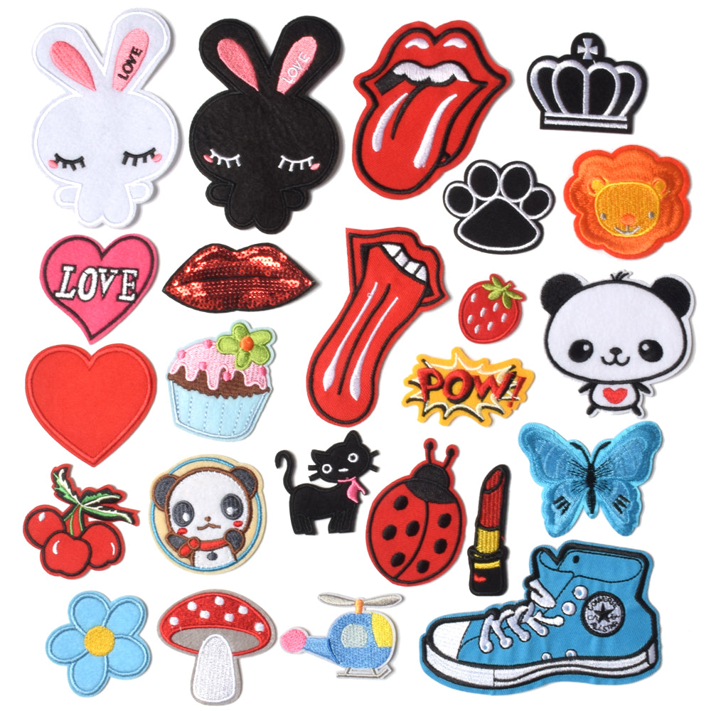2pcs Embroidered Sew, Iron On Patches for Clothes, Jeans Fabric Applique  DIY