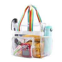 Large Volume Handbag, School Bag, Travel Bag, PVC Bag See Through Bag Clear Bag Stadium Approved, Transparent See Through Bag for Work, Sports Games