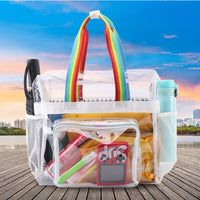 Large Volume Handbag, School Bag, Travel Bag, PVC Bag See Through Bag Clear Bag Stadium Approved, Transparent See Through Bag for Work, Sports Games