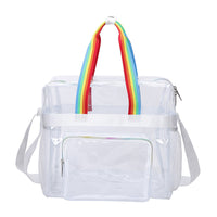 Large Volume Handbag, School Bag, Travel Bag, PVC Bag See Through Bag Clear Bag Stadium Approved, Transparent See Through Bag for Work, Sports Games