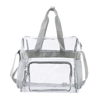 Large Volume Handbag, School Bag, Travel Bag, PVC Bag See Through Bag Clear Bag Stadium Approved, Transparent See Through Bag for Work, Sports Games