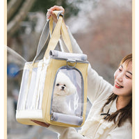 Transparent Cat Carrier, Dog Carrier, Pet Carrier, Portable Hand Bag Carrier for Small to Medium Cat and Small Dog