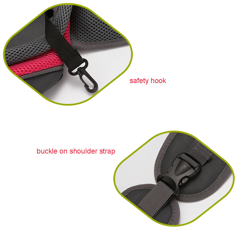 Small Dog Papoose Sling Adjustable Padded Shoulder Strap Hand Free Puppy Cat Carry Bag with Drawstring Opening Zipper Pocket Safety Belt