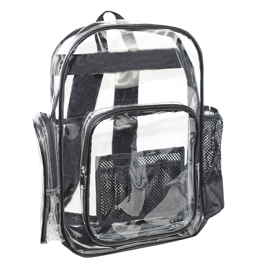 Durable Large Volume Bookbag, School Bag, Travel Bag, PVC Bag See Through Bag Clear Bag Stadium Approved, Transparent See Through Clear Backpack, School Bag for Work, Sports Games