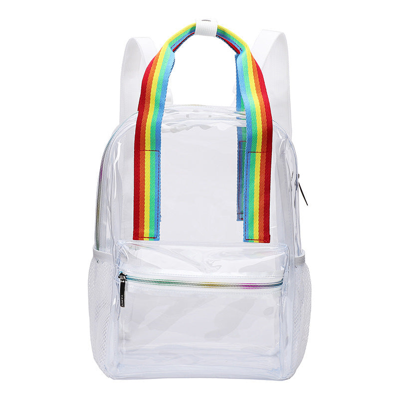 Popular Fashionable Bookbag, School Bag, Travel Bag, PVC Bag See Through Bag Clear Bag Stadium Approved, Transparent See Through Clear Backpack, School Bag for Work, Sports Games, Events