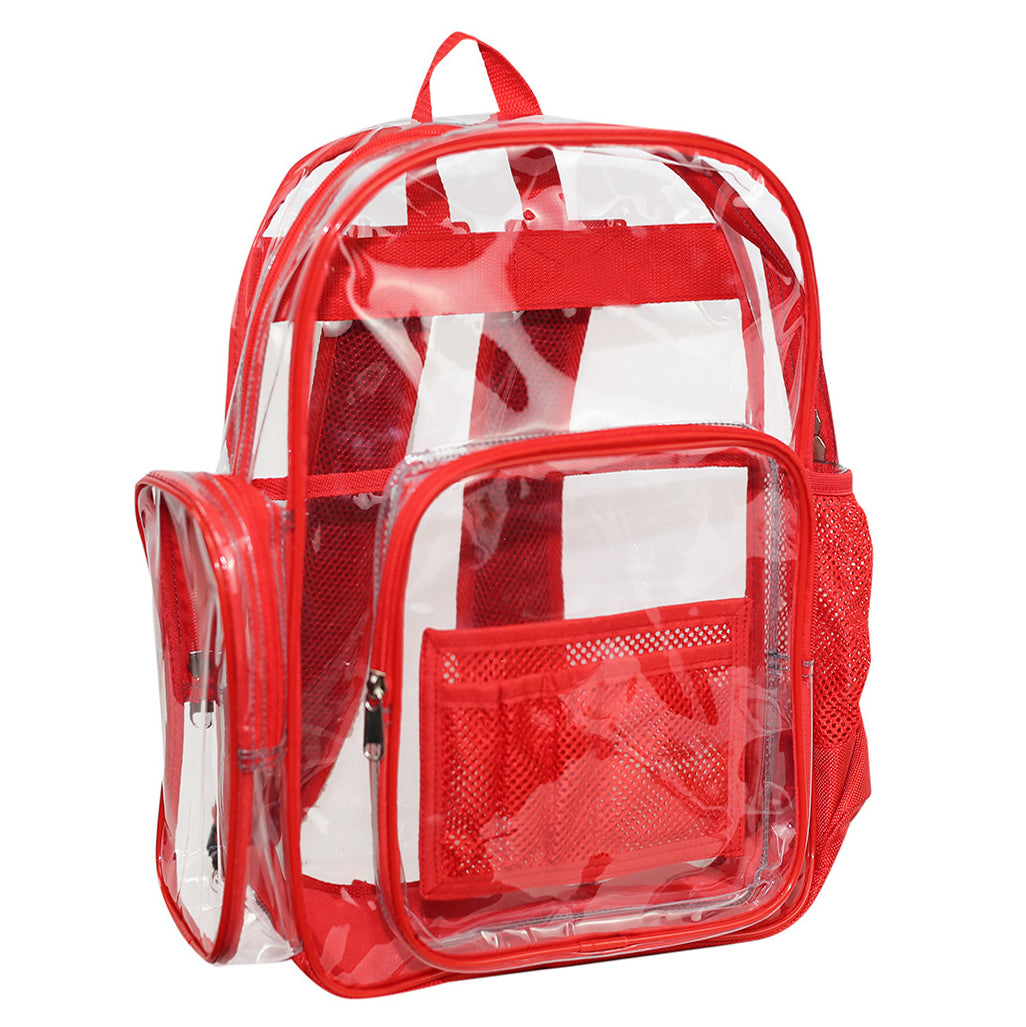 Durable Large Volume Bookbag, School Bag, Travel Bag, PVC Bag See Through Bag Clear Bag Stadium Approved, Transparent See Through Clear Backpack, School Bag for Work, Sports Games