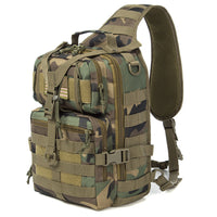 J.CARP Tactical EDC Sling Bag Pack, Military Rover Shoulder Molle Backpack, with USA Flag Patch, Jungle Camouflage