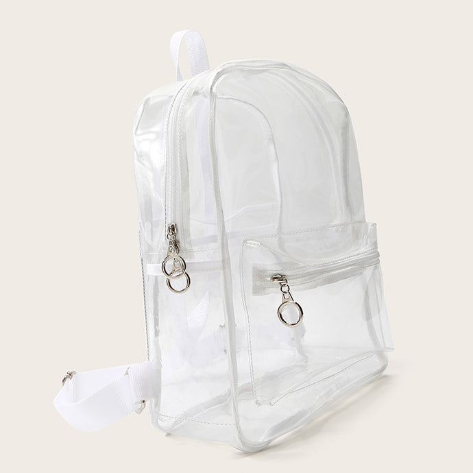 Classic Bookbag, School Bag, Travel Bag, PVC Bag See Through Bag Clear Bag Stadium Approved, Transparent See Through Clear Backpack, School Bag for Work, Sports Games