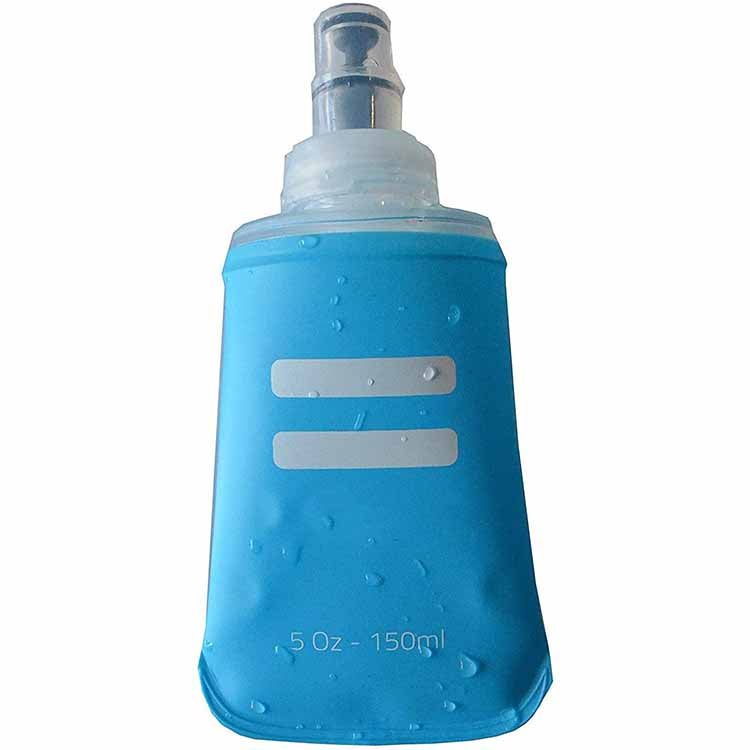 Running biking BPA free recycled hydration soft bottle 150ml blue