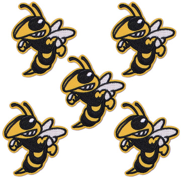5Pcs Hornet Angry Bee Embroidered Iron on Patch for Clothes, Iron-on Patches / Sew-on Appliques Patches for Clothing, Jackets, Backpacks, Caps, Jeans