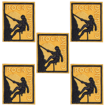 5Pcs Success Rock Climbing Embroidered Iron on Patch for Clothes, Iron-on Patches / Sew-on Appliques Patches for Clothing, Jackets, Backpacks, Caps, Jeans