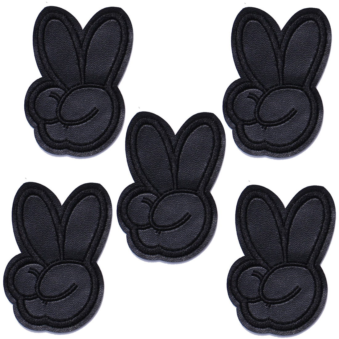 5Pcs Two Fingers Peace Victory Sign Embroidered Iron on Patch for Clothes, Iron-on Patches / Sew-on Appliques Patches for Clothing, Jackets, Backpacks, Caps, Jeans