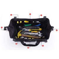 14in 16in 19in 1680D Oxford Fabric Close Top Wide Mouth Tool Storage Bag with Water Proof Hard Plastic Base (Bag only, No Tools)