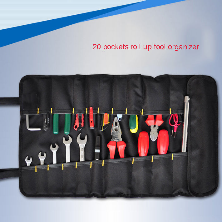 Tool Roll Organizer - 20 Pockets Roll Up Bag Wrench/Pliers Pouch for Craftwork Handyman Electrician Plumber Mechanic
