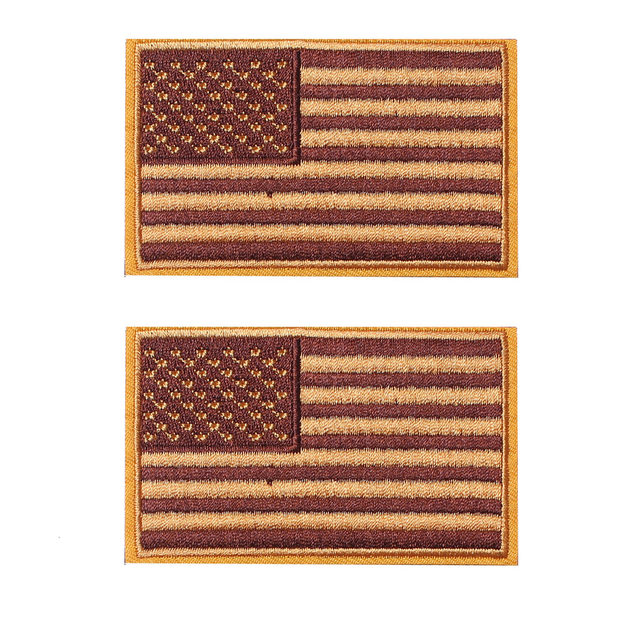 American Flag Embroidered Patch Gold Bottom USA United States of America Military Uniform Sew On Emblem