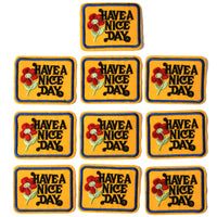 J.CARP Have a Nice Day Patches, Size 2.4 by 2.0 Inch, 10PCS