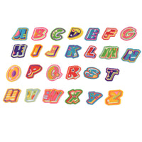 Iron on Sew on Letter Patches for Clothes, 26pcs Alphabet A to Z, Fruit
