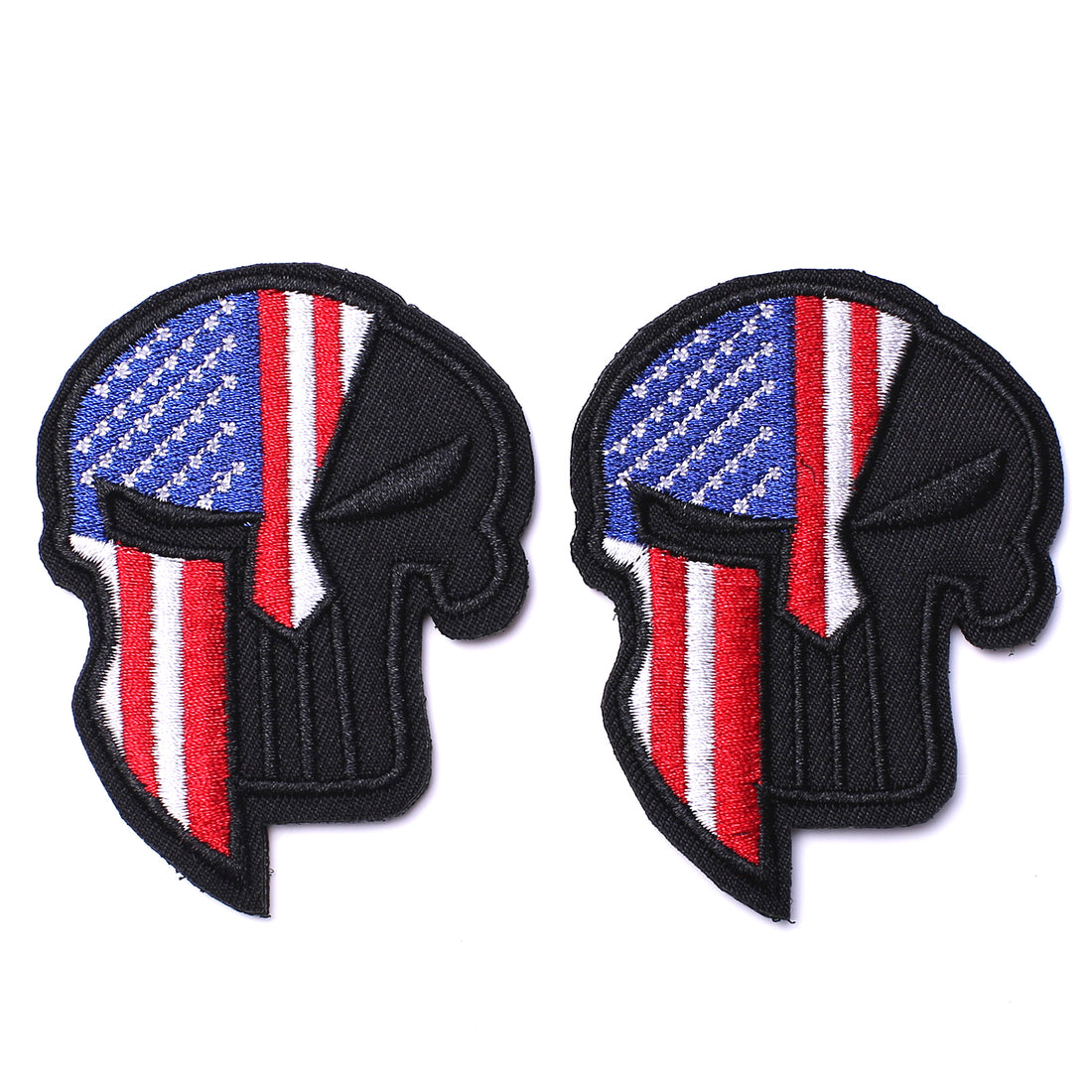 Tactical USA US American Spartan Dead Skull Helmet Patch Hook and Loop Embroidered Military US Dead Skull Flag Sticker Patch for Jackets Jeans Jersey Pants -3.54x2.36"