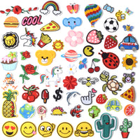 Embroidered Iron on Patches, Cute Sewing Applique for Jackets, Hats, Backpacks, Jeans, DIY Accessories, (60PCS)