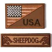 Sheepdog Thin Brown line, Tactical USA Flag Patch