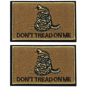 2 Pieces Don't Tread on Me Tactical Patch Military Morale Patch Gold