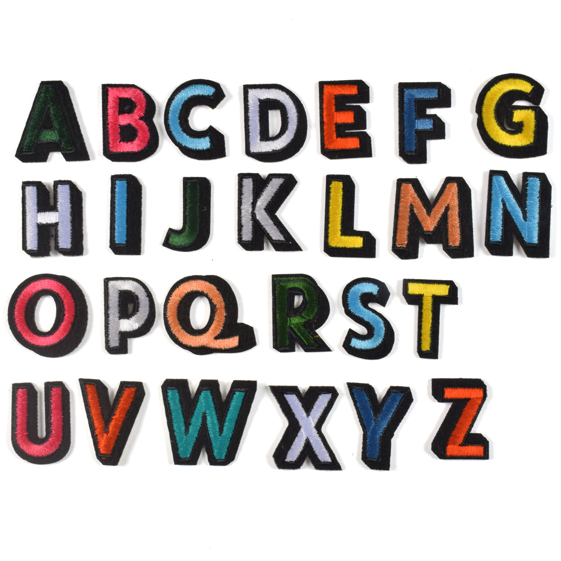 Iron on Sew on Letter Patches for Clothes, 26pcs Alphabet A to Z, Colorful