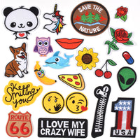 Embroidered Iron on Patches, Cute Sewing Applique for Jackets, Hats, Backpacks, Jeans, DIY Accessories, (22PCS)