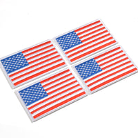 4 Pack American US Flag Patch, Embroidered Sew on Iron on Patches, 4PCS Red and Blue