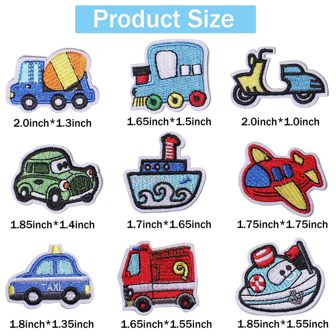 Set of 30 pcs Car Embroidered Iron on Patch for Clothes, Iron-on Patches / Sew-on Appliques Patches for Clothing, Jackets, Backpacks, Caps, Jeans