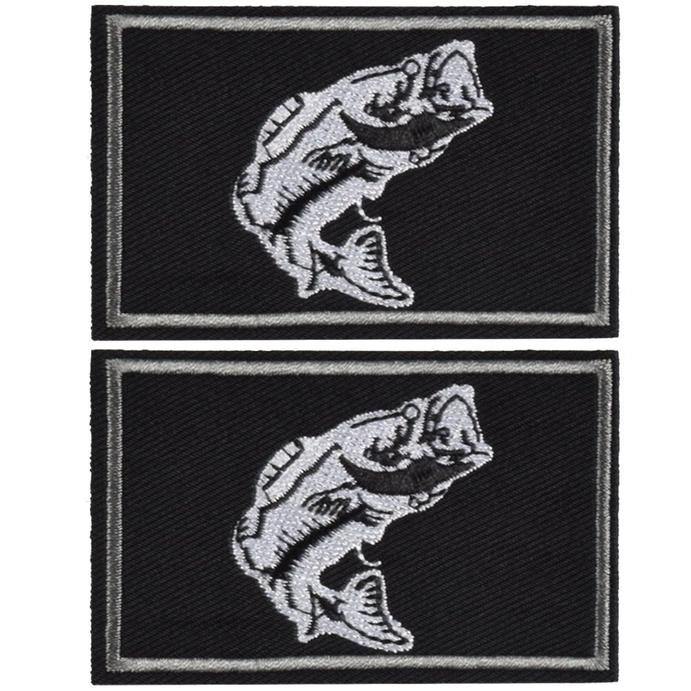 2Pcs Fishing Patches, Tactical Wildlife Largemouth Bass Patch, Black – DING  YI