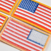 4 Pack American US Flag Patch, Embroidered Sew on Iron on Patches, 4PCS Golden Yellow Border