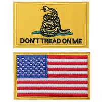 USA Flag Patch 2x3 Inch Don't tread on me Patch American Flag Tactical Military Morale Patch Border USA United States for Uniform Emblem 2 Pcs.