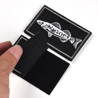 2Pcs Fishing Patches, Tactical Wildlife Walleye Patch, Black