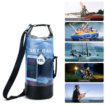 See Through 10L, 20L, 30L Waterproof Dry Bag, PVC Floating Storage Bag Dry Sack