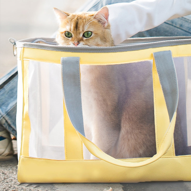 Transparent Cat Carrier, Dog Carrier, Pet Carrier, Portable Hand Bag Carrier for Small to Medium Cat and Small Dog