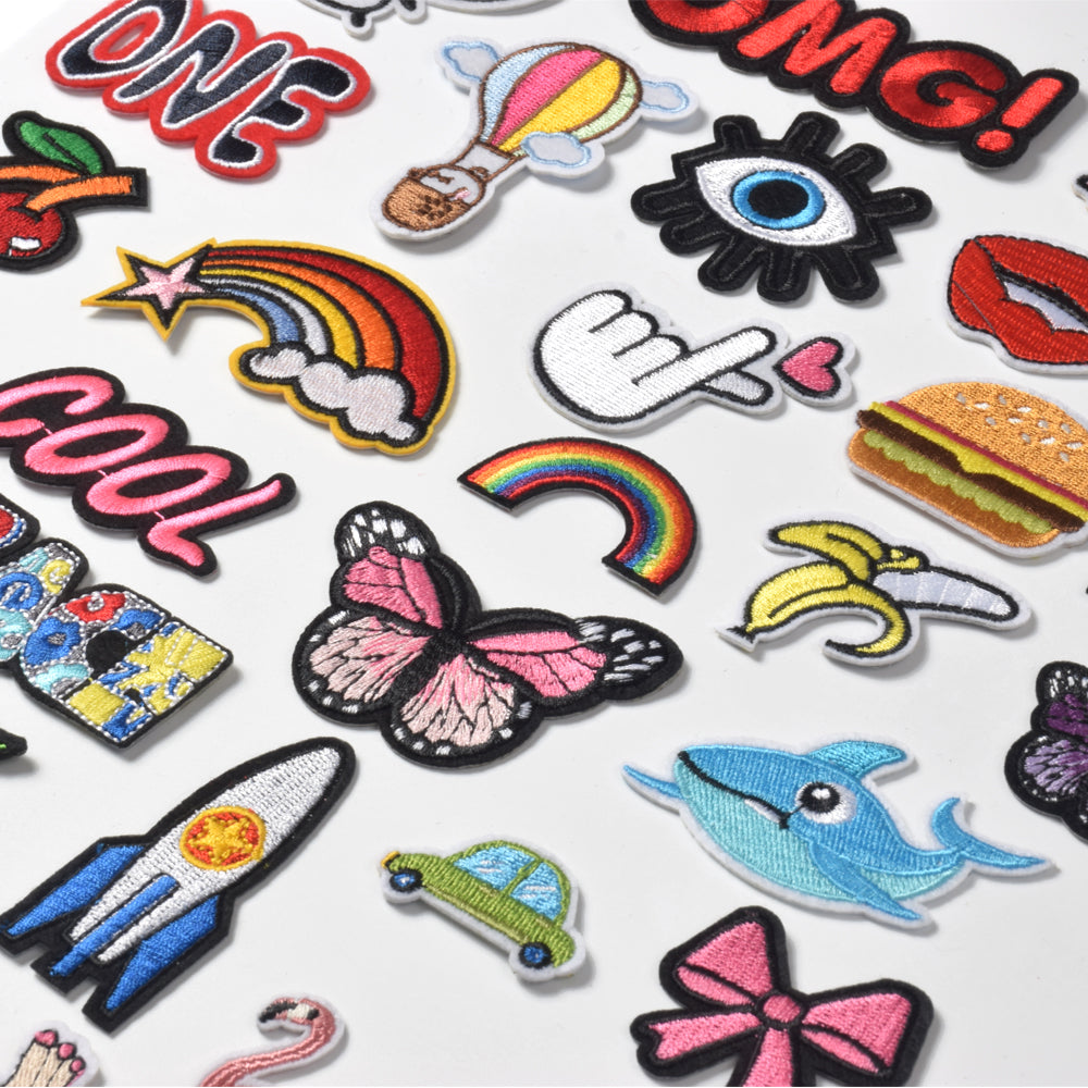 Embroidered Iron on Patches, Cute Sewing Applique for Clothes Dress, 30PCS Assorted for Girls