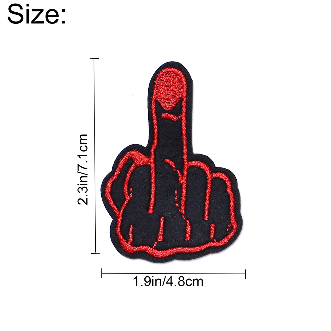 5Pcs Middle Finger Embroidered Iron on Patch for Clothes, Iron-on Patches / Sew-on Appliques Patches for Clothing, Jackets, Backpacks, Caps, Jeans