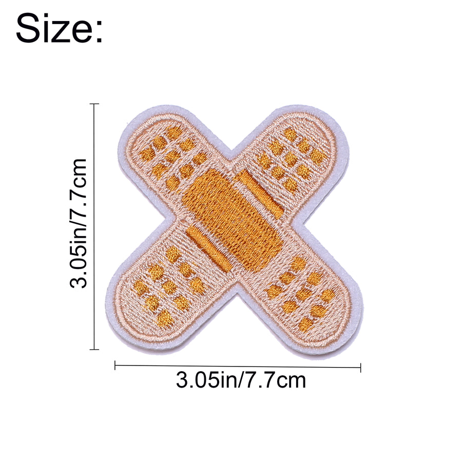 5Pcs Band Aid Embroidered Iron on Patch for Clothes, Iron-on Patches / Sew-on Appliques Patches for Clothing, Jackets, Backpacks, Caps, Jeans
