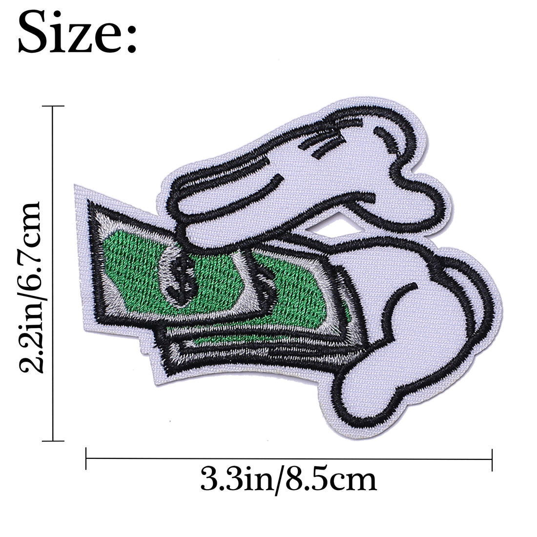 5Pcs Counting Money Embroidered Iron on Patch for Clothes, Iron-on Patches / Sew-on Appliques Patches for Clothing, Jackets, Backpacks, Caps, Jeans