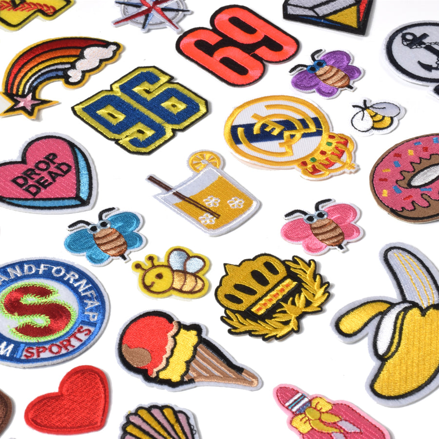 Embroidered Iron on Patches, Cute Sewing Applique for Clothes Dress, 43PCS