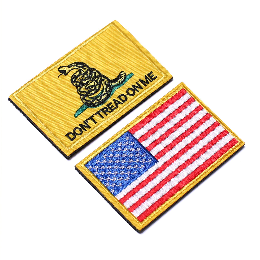 USA Flag Patch 2x3 Inch Don't tread on me Patch American Flag Tactical Military Morale Patch Border USA United States for Uniform Emblem 2 Pcs.