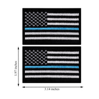 2 pieces-Tactical Police law enforcement Thin Blue Line United States Flag Patch