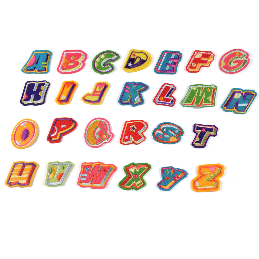 Iron on Sew on Letter Patches for Clothes, 26pcs Alphabet A to Z, Fruit