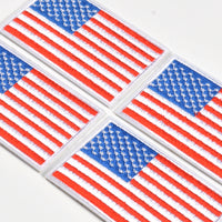 4 Pack American US Flag Patch, Embroidered Sew on Iron on Patches, 4PCS Red and Blue