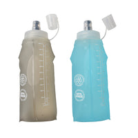 300ml, 500ml, 600ml square bottom large filling cap leakproof hydration bottle soft flask food-graded BPA-free