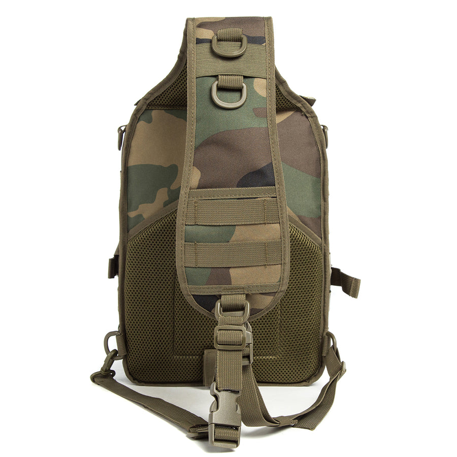 J.CARP Tactical EDC Sling Bag Pack, Military Rover Shoulder Molle Backpack, with USA Flag Patch, Jungle Camouflage