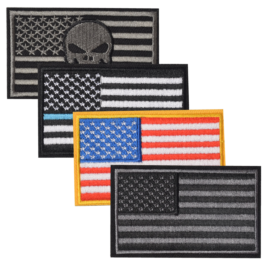 4 Pieces USA Flag Patches, Tactical Tags Morale National Emblem Patch for Travel Backpack Hats Jackets Team Uniform
